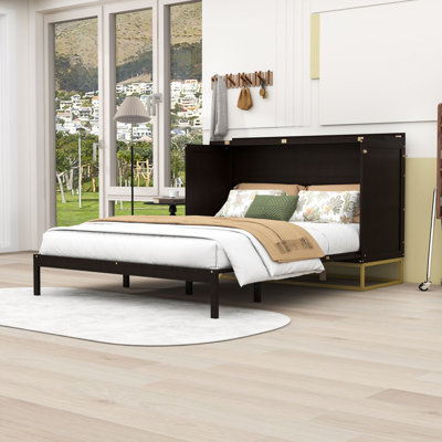 Grand lit escamotable avec tablettes intégrées