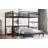 Queen Over Queen Metal Bunk Bed With Raised Security Fence, Vintage Wood-Colored Finish, And Separable Design For Flexibility-453483689