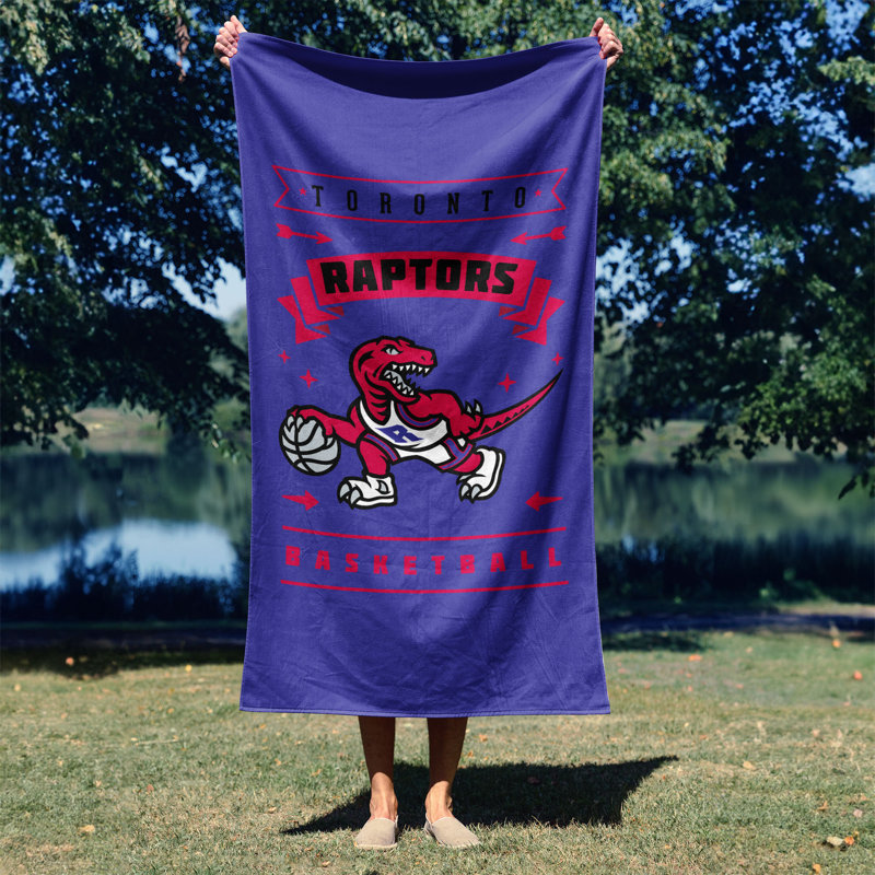 Toronto Raptors Blue and Red Cotton/Polyester Beach Towel