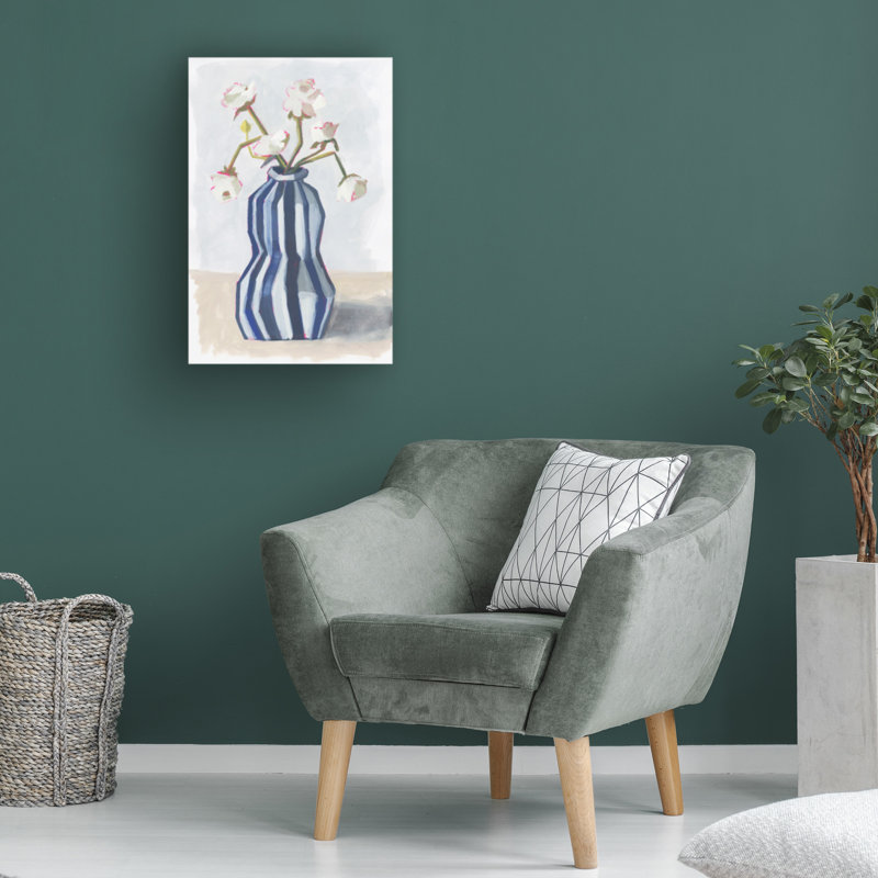 Art sur toile, bolaire Lucrecia Caporale dans un vase rayé II, H 24 po x l 16 po