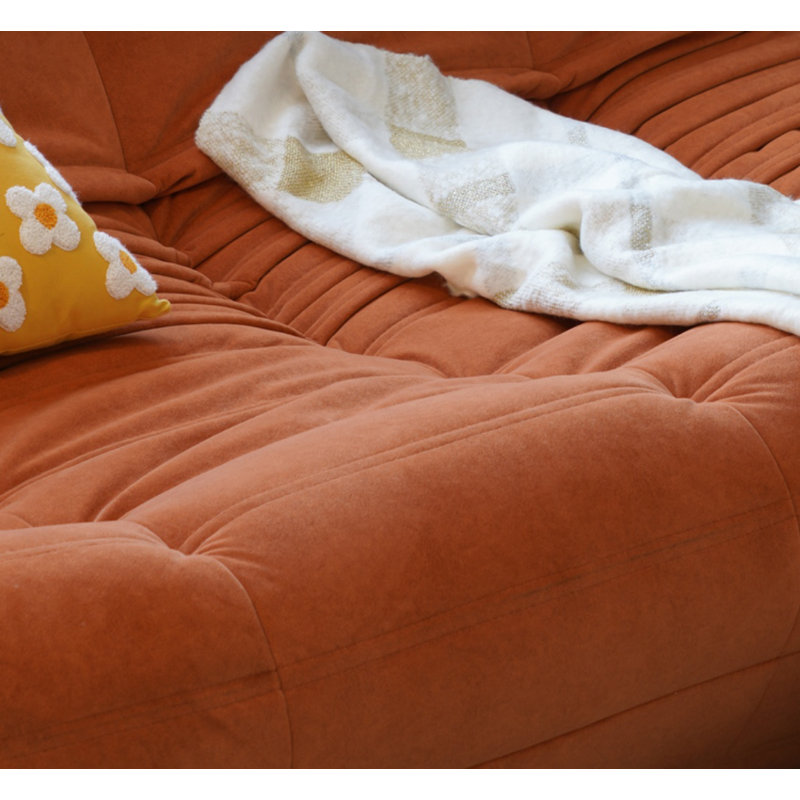 Canapé simple et créatif de 70,8 po, Fibre de polyester orange