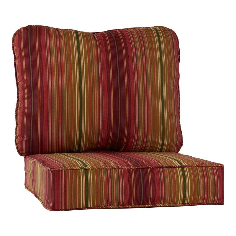 Outdoor 2-Piece Deep Seat Cushion Set, Kinnabari Stripe