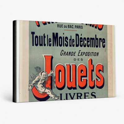 Au Petit St. Thomas 1890s French Toy Store Poster - Vintage Lithograph Canvas Wall Art - Canvas Wall Art