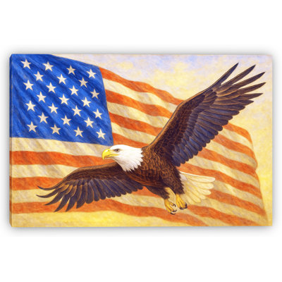 «Bald Eagle» devant un drapeau américain, art mural