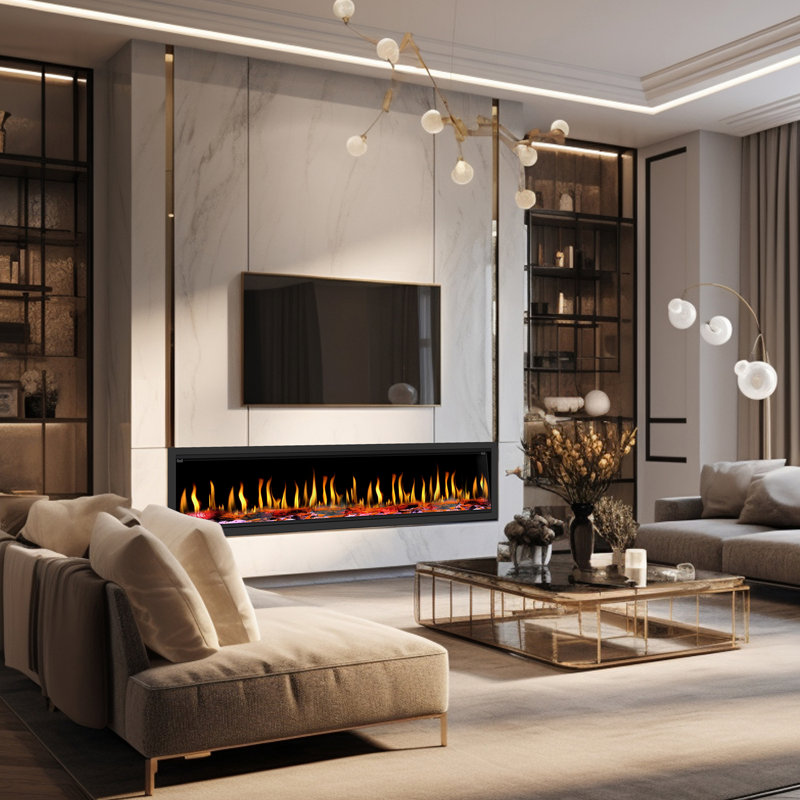 Foyer électrique 63 po Tempo Series, H 20,25 po x l 75,88 po x P 6,5 po