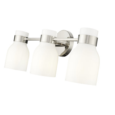 Breakwater Bay Ahniah 3 Light Vanity with Opal Shiny Glass Shade