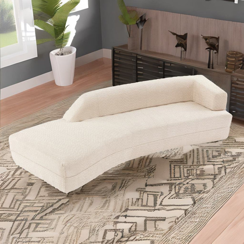 Canapé incurvé Saned, Tissu beige