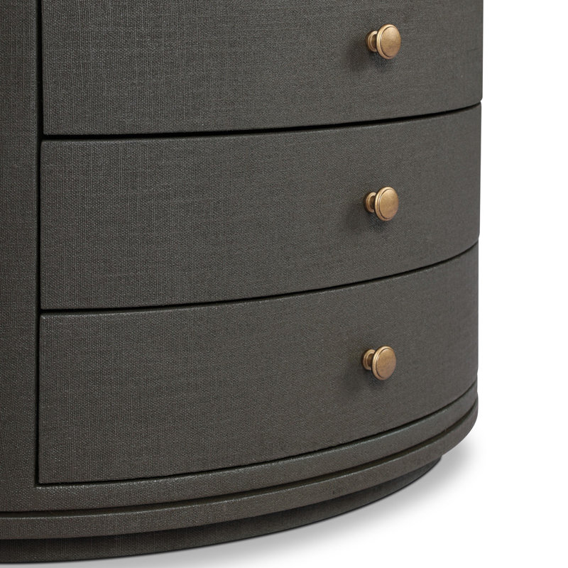 Amelia 4 - Drawer Nightstand, Dark Green Lacquered Linen