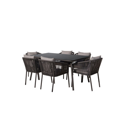 Saho 6 - Person Patio Dining Set with Rectangular Table , Sunbrella® Cushions Included