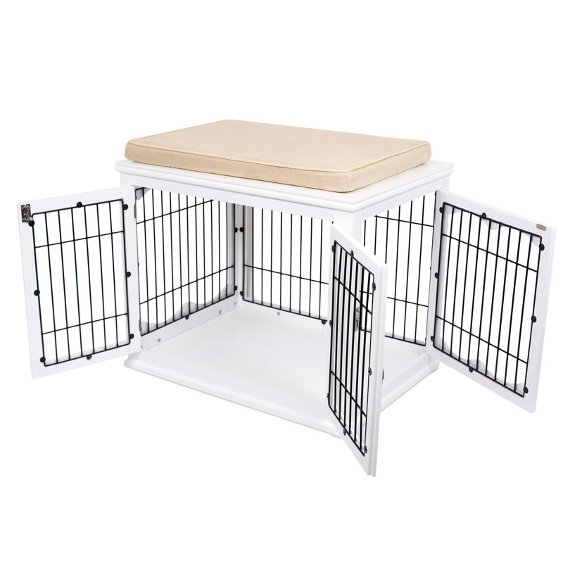 Small White Soft Sided Table Crate with Cushion