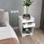 Table de chevet avec 2 tiroirs, table de bout, table de chevet avec espace ouvert, poignée dorée, design Morden, pour salon, chambre à coucher, assemblage facile, blanc
