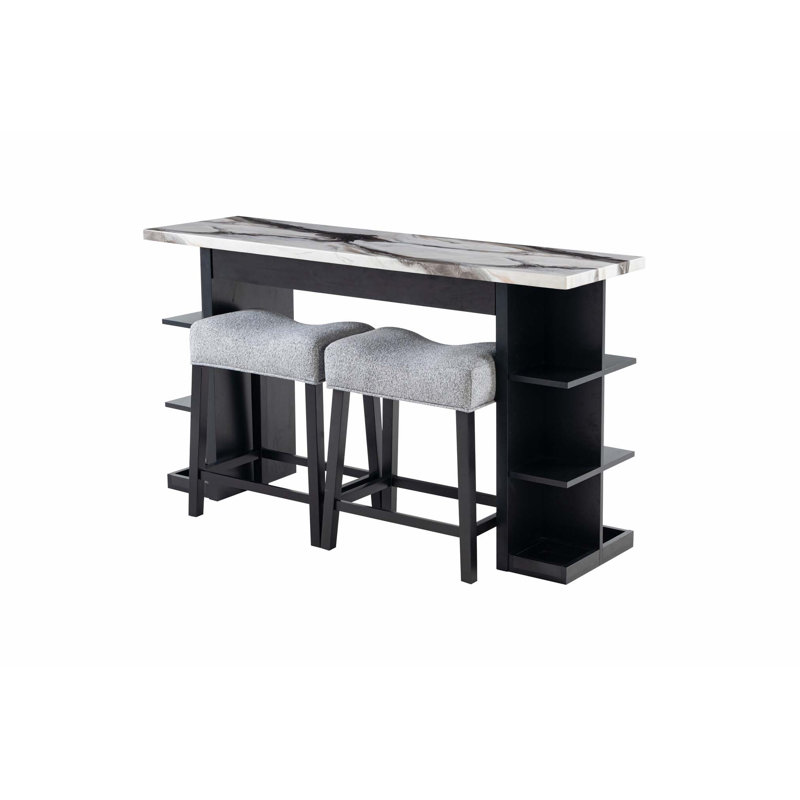 Console polyvalente avec plusieurs tablettes latérales pour un rangement et une présentation améliorés dans tout espace de vie