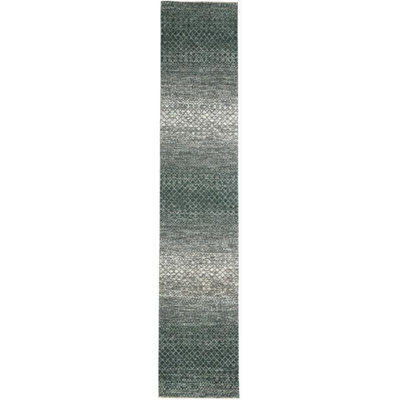 Hand-Knotted High-Quality Green and Beige Area Rug