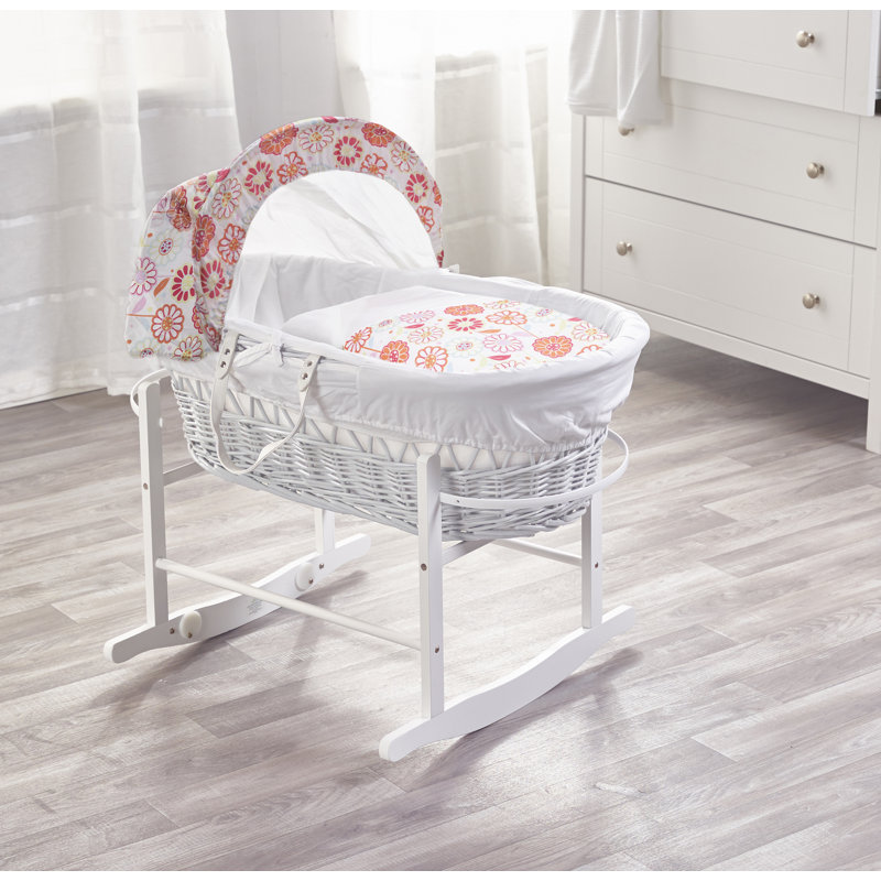 Moses Basket With Stand with Bedding with Mattress