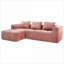 Canapés modulaires, en L, avec méridienne moderne, 98,4 po pour le salon et les appartements, poches latérales encastrées, sans assemblage requis | Chenille | Standard