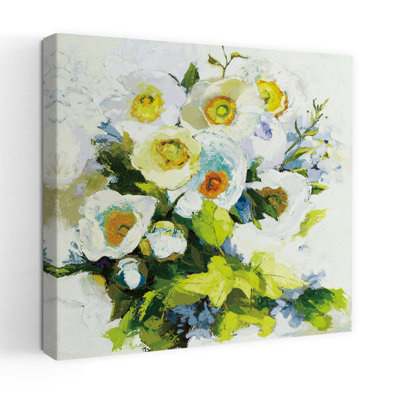 Art contemporain de coquelicots et pivoines