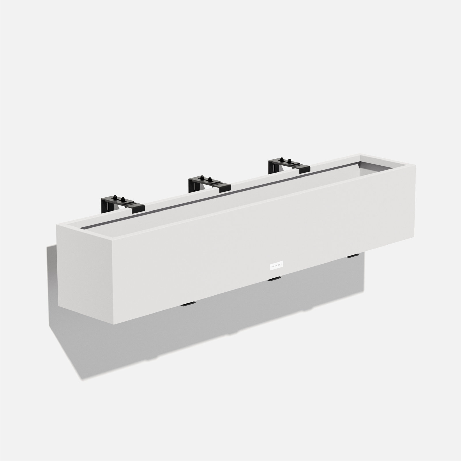 Block Series Railing Window Box Planter, White