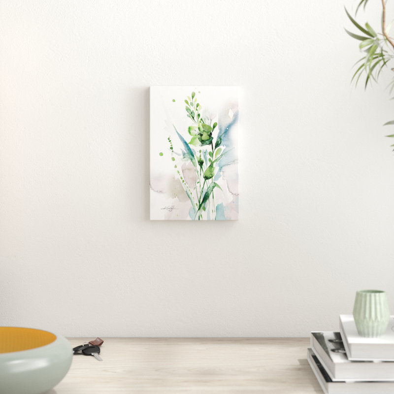 «Green Bliss I» par Kathy Morton Stanion - impression sur toile tendue, H 12 po x l 8 po x 0,75 po