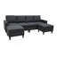 Canapé modulaire en lin rembourré avec 2 repose-pieds-2116269821