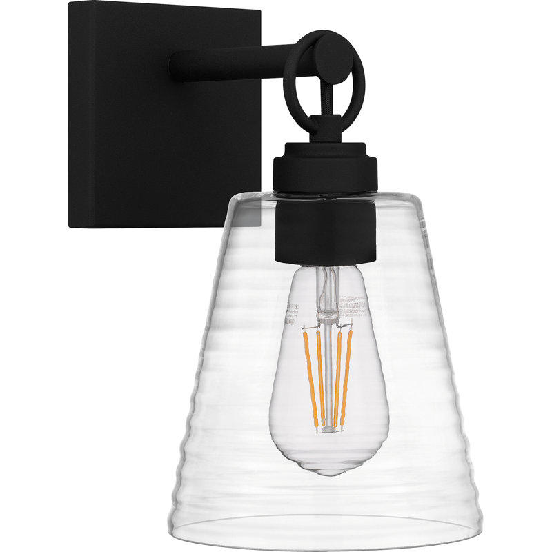 Abinesh 1-Light Earth Black Wall Sconce