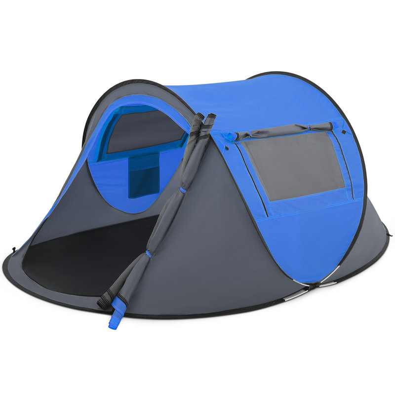 Tente de camping escamotable pour 3 personnes, tente de randonnée portative et imperméable pour famille avec sac de transport