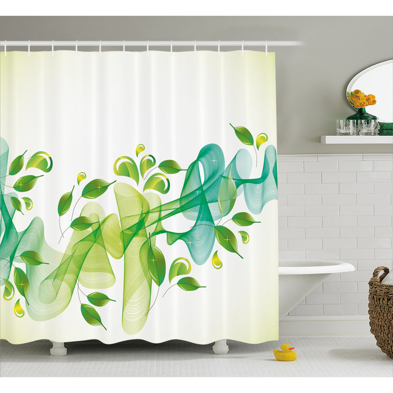 Floral Shower Curtain with Hooks Included, 75" H x 69" W