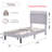 Aldora 2 Pack Light Gray Twin Upholstered Platform Bed Frame with Tufted Adjustable Headboard,Noise-Free Twin Size Bed with 8 Inch Under-Bed Storage-1524532765