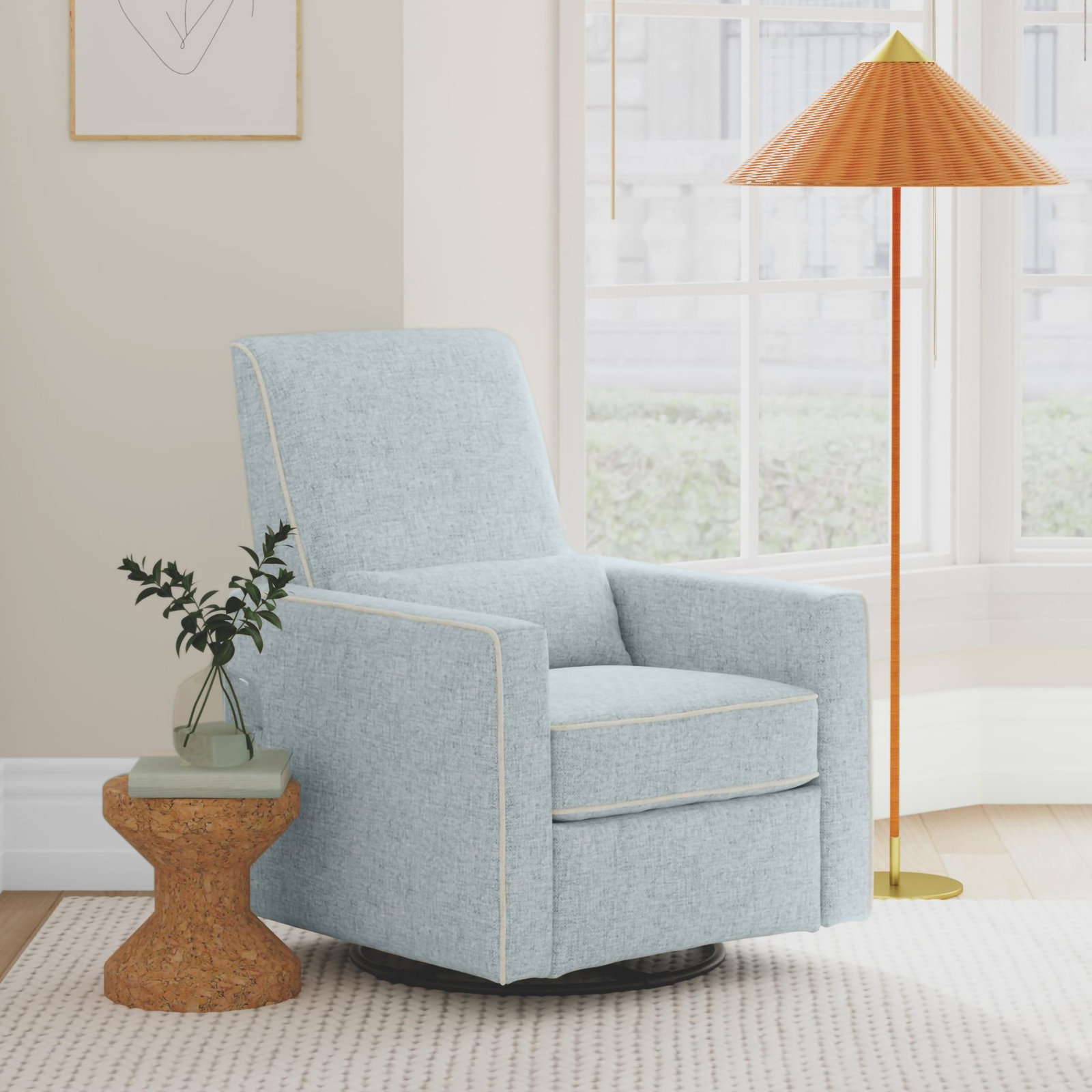 Piper Swivel Glider, Heathered Blue
