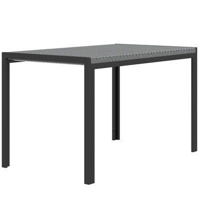 Raydell Rectangular Polyethylene (PE) Wicker Outdoor Dining Table