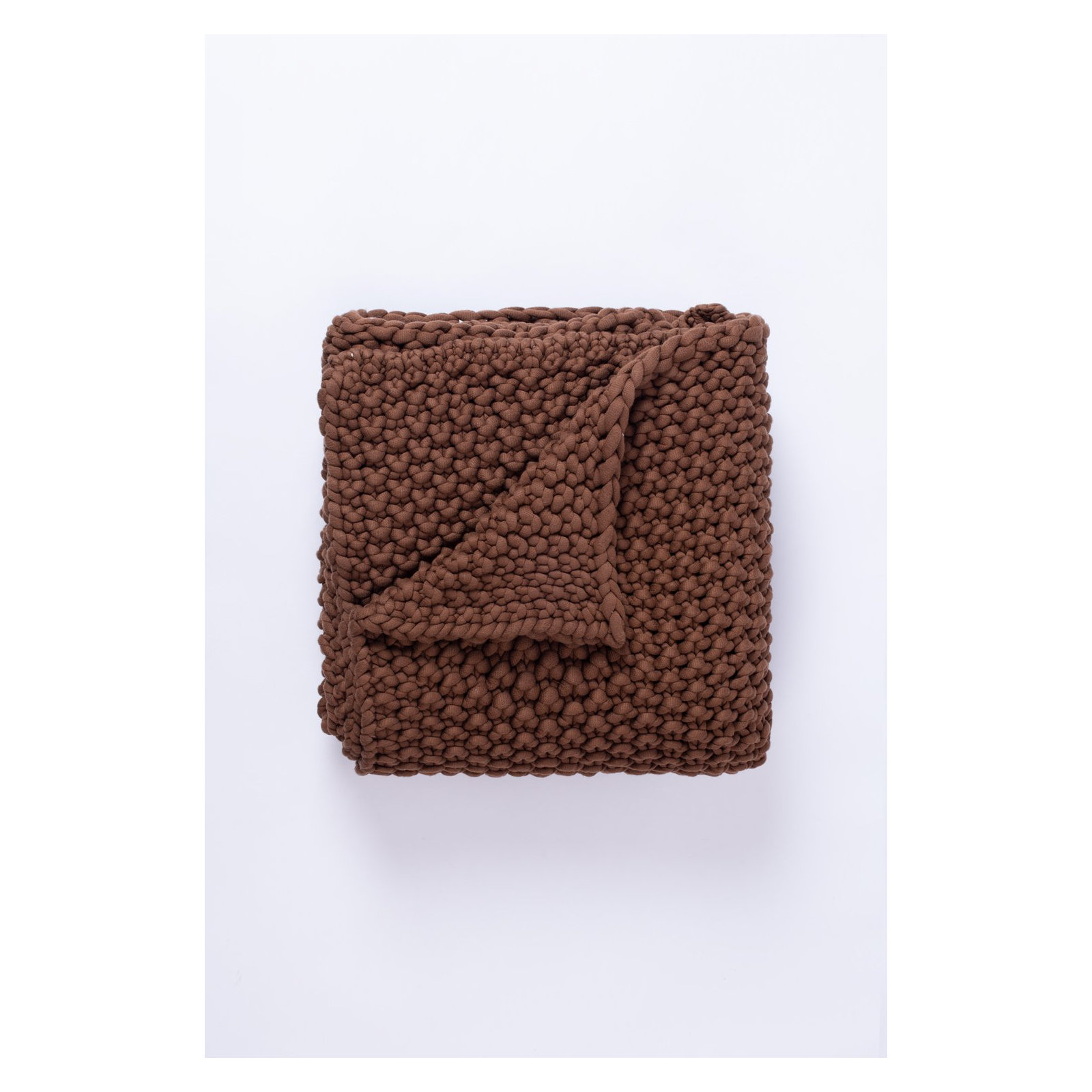 Arnica Cotton Blend Throw Blanket, Saddle