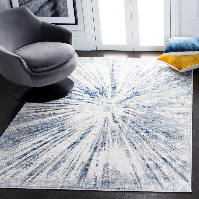 Koury Cotton Abstract Rug, Rectangle 5'5" x 7'7"
