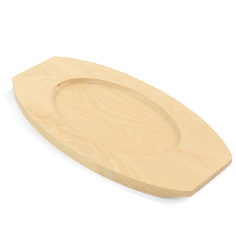 Oval Blue Cast Iron Casserole with Birch Wood Trivet