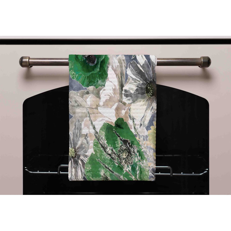 Cotton Floral Waffle Kitchen Towel