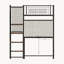 Lit mezzanine simple avec escalier allongé et usure en métal multi-fonctions-692253409