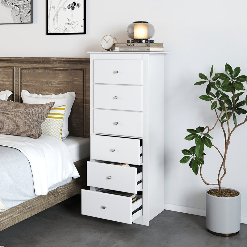 Commode 6 tiroirs, Blanc perle