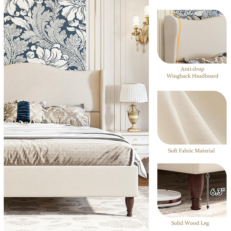 Clairemarie Upholstered Platform Bed