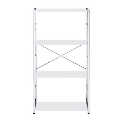 Chrome 4-Tier Rectangular Bookshelf