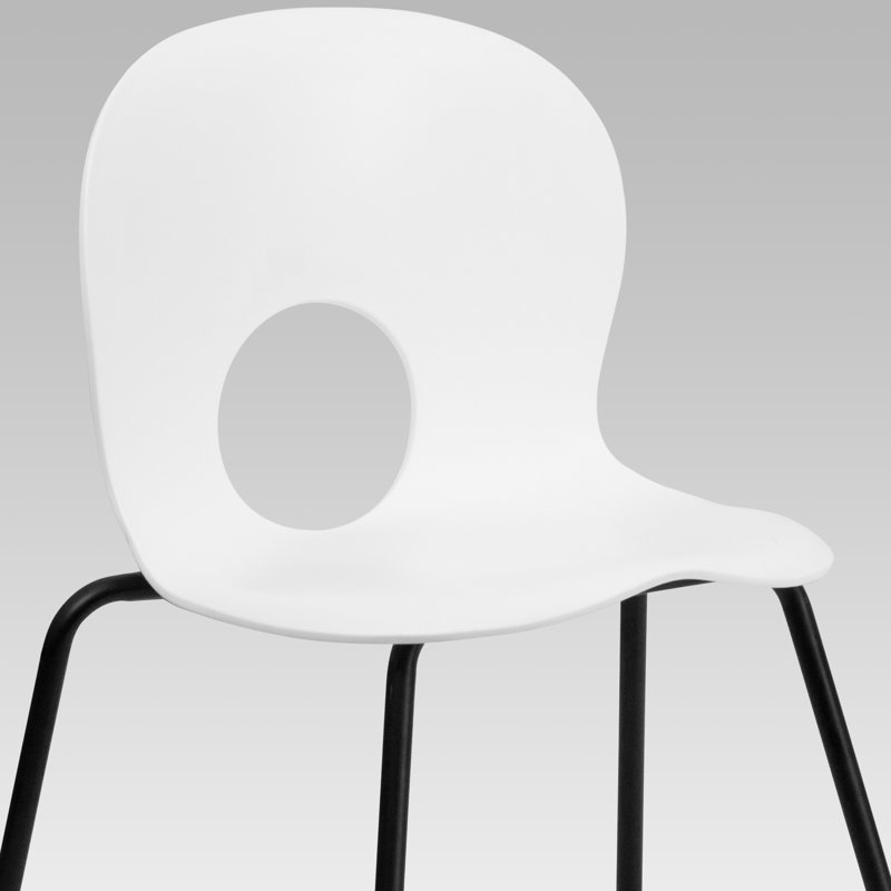 Donette 770 lb. Capacity Designer Plastic Stack Chair, White