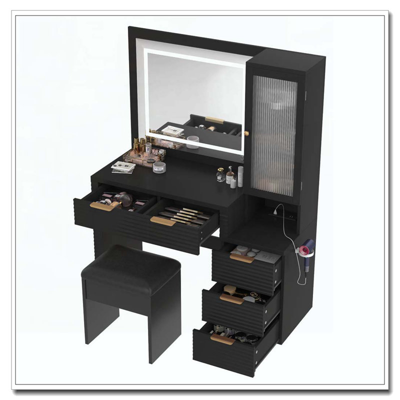 43.5" Vanity Desk with Mirror and Lights