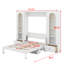 Grand lit plateforme escamotable avec tablette, tiroirs et DEL-494128245