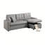 Canapé-lit modulaire convertible de 89 po en similicuir avec méridienne de rangement, canapé-lit escamotable et coussins