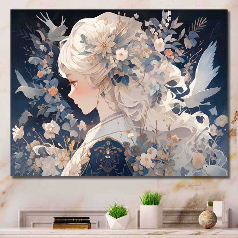 Personnage d'anime blond sur toile, H 30 po x l 40 po x P 1,5 po, Toile tendue