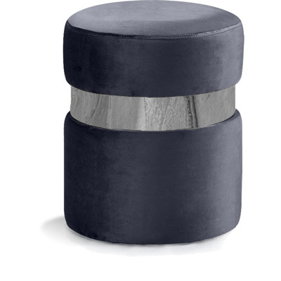 Hailey 14.5" Wide Velvet Round Cocktail Ottoman