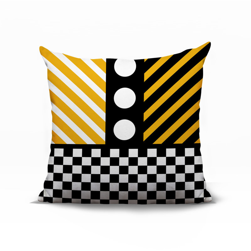 Coussin Brixa, Carré 16 po, Jaune