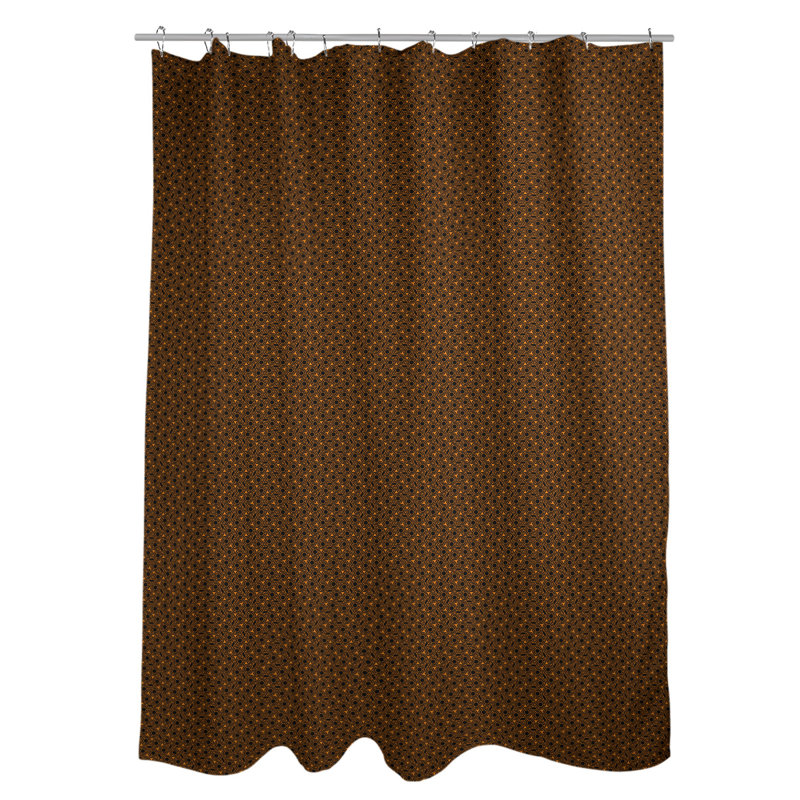 Rideau simple en treillis hexagonal classique, Orange / Noir