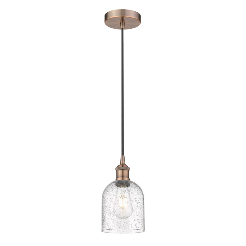 Edison Anacaren 1 Light 6" Cord Hung Pendant-616-G558, Seedy, Antique Copper