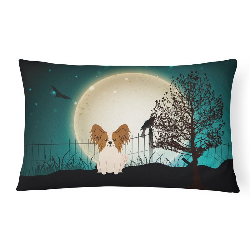 Coussin lombaire intérieur / extérieur Halloween, Rouge / blanc