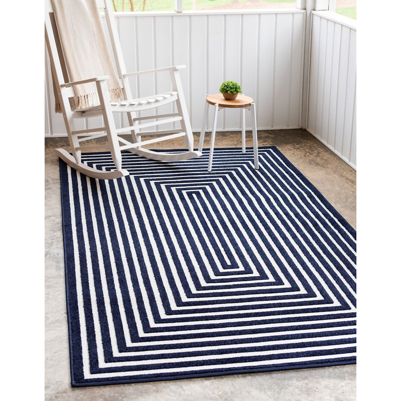 Abstract Indoor / Outdoor Rug, Rectangle 9' x 12'