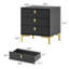 3-Drawer Modern Nightstand With Metal Legs-1204983213
