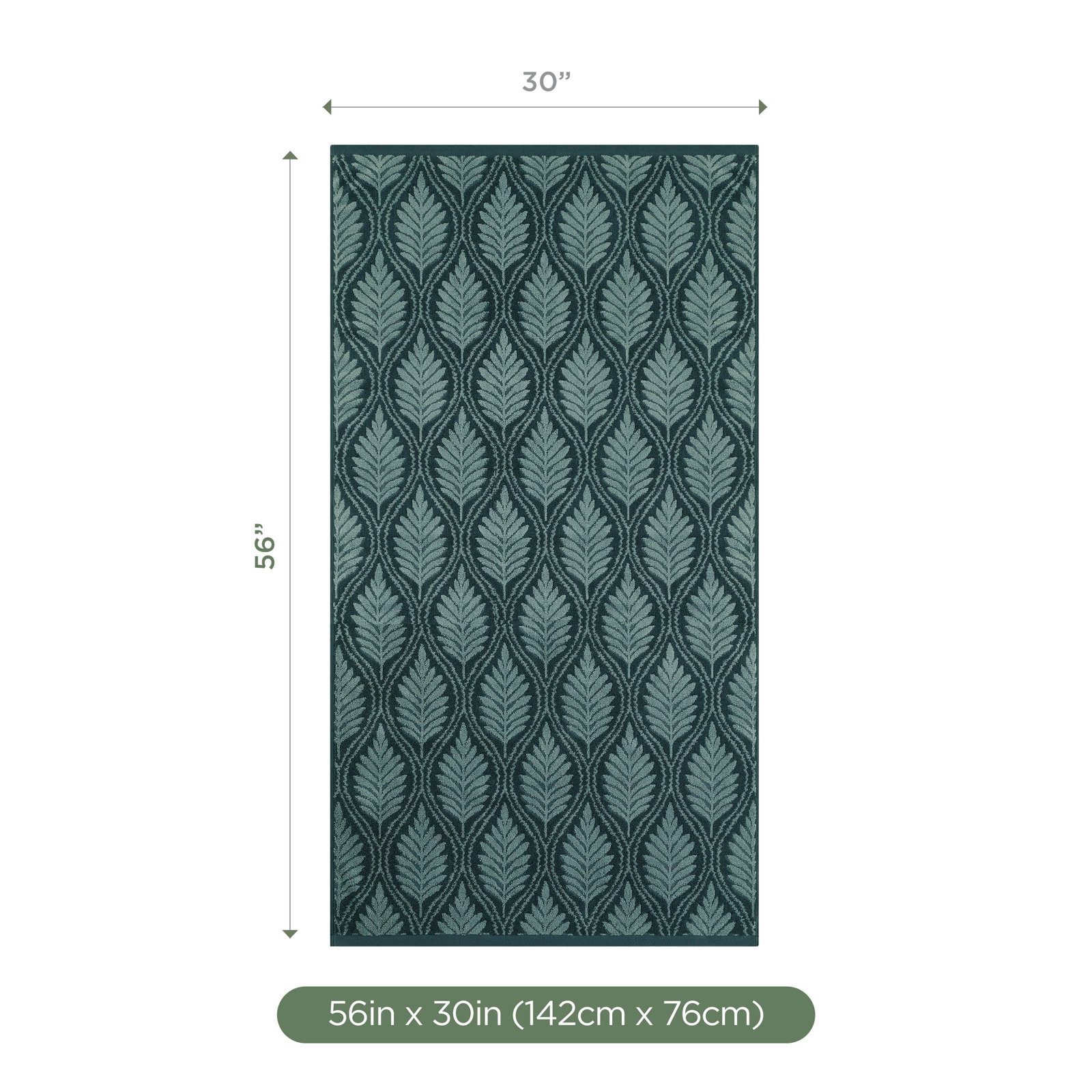Joss & Main Sculpted Stripe Light Blue Bath Towel, Fern Ogee Jade
